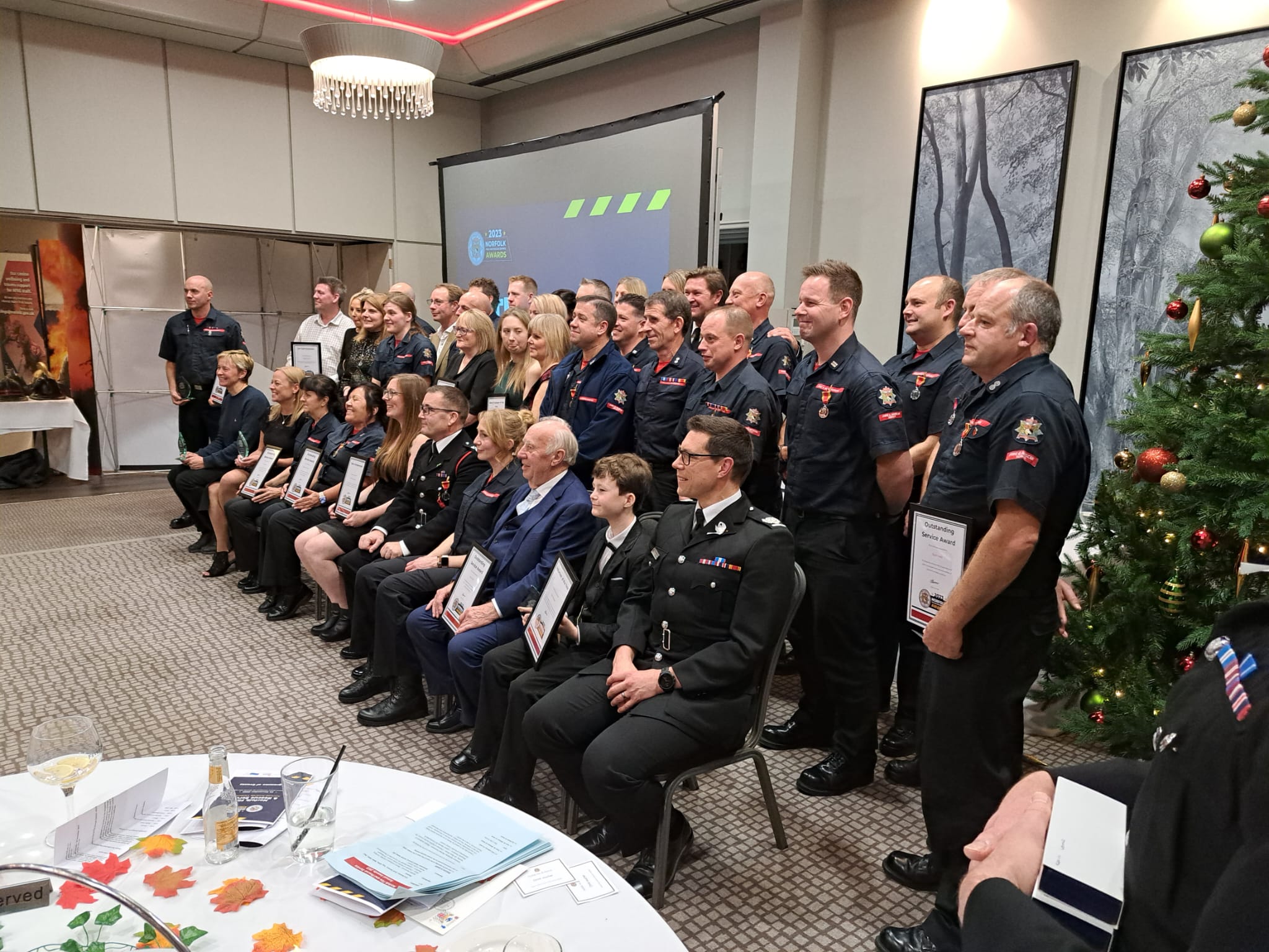 Photo of firefighters and guests. Award ceremony 24/11/23.