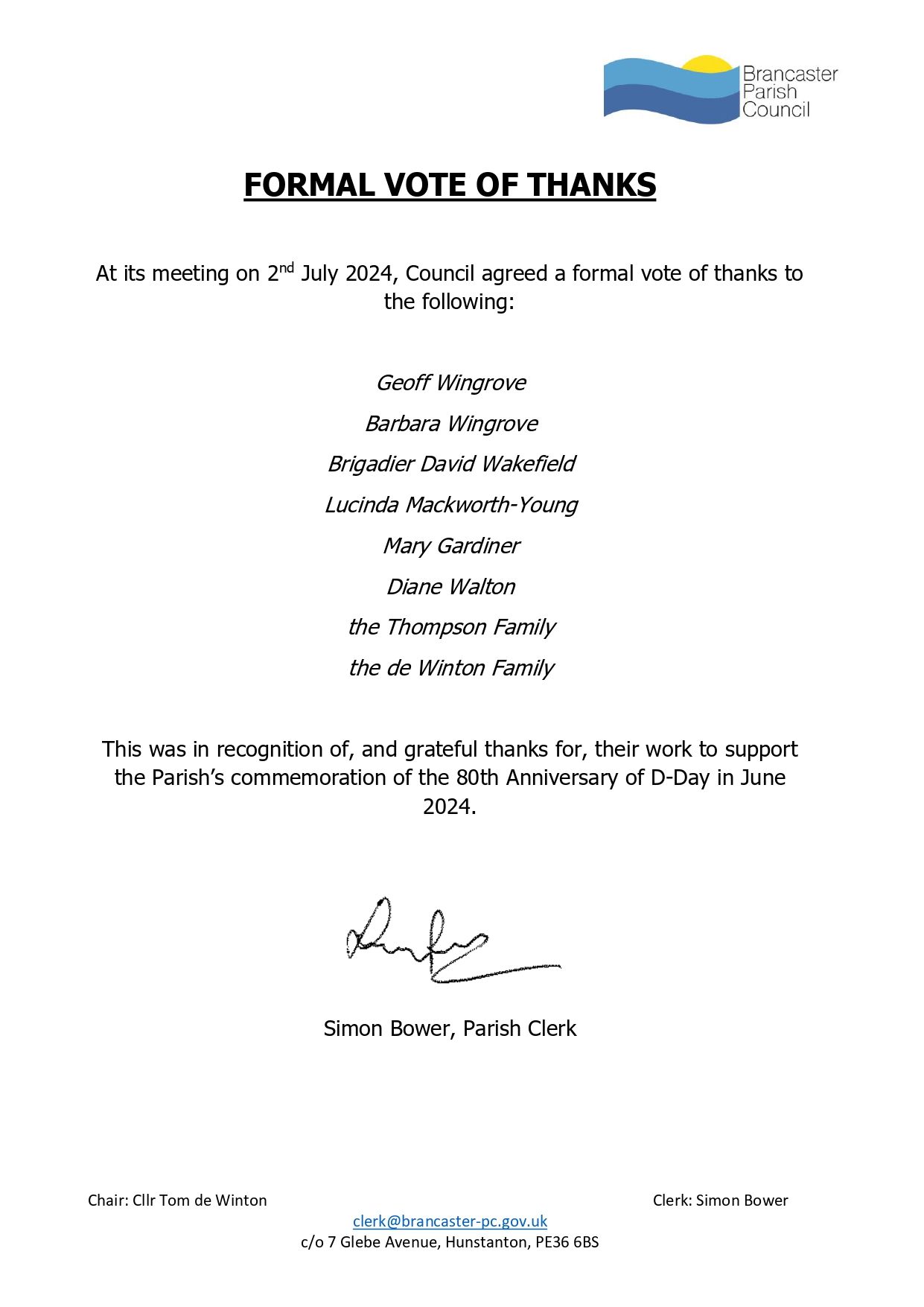 2024 07 Vote Of Thanks